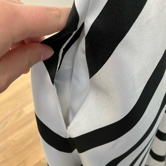 NWT Alfred Sung Formal Striped Skirt Satin Twill Pockets Sleeveless Maxi Dress - Picture 8 of 12